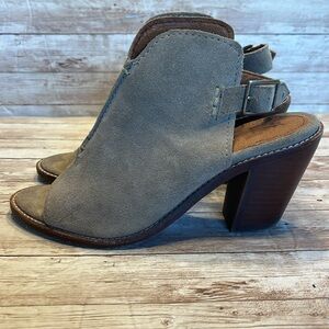 Frye Women's Suede Peep-Toe Wedge Sandals